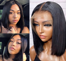 Charger l&#39;image dans la galerie, TENDANCE : lace frontal wigs  lyka carre court  cheveux  malaisiennes raie milieu
