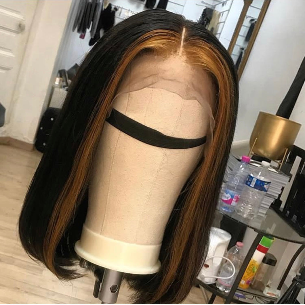 lace frontal wigs Balayage Khloe carré court 14p