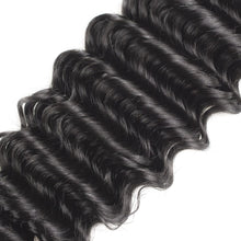 Charger l&#39;image dans la galerie, deep curly wave  12P AU 28P bundles with frontal brazilian hair weave bundles long virgin natural human hair extensions vendors
